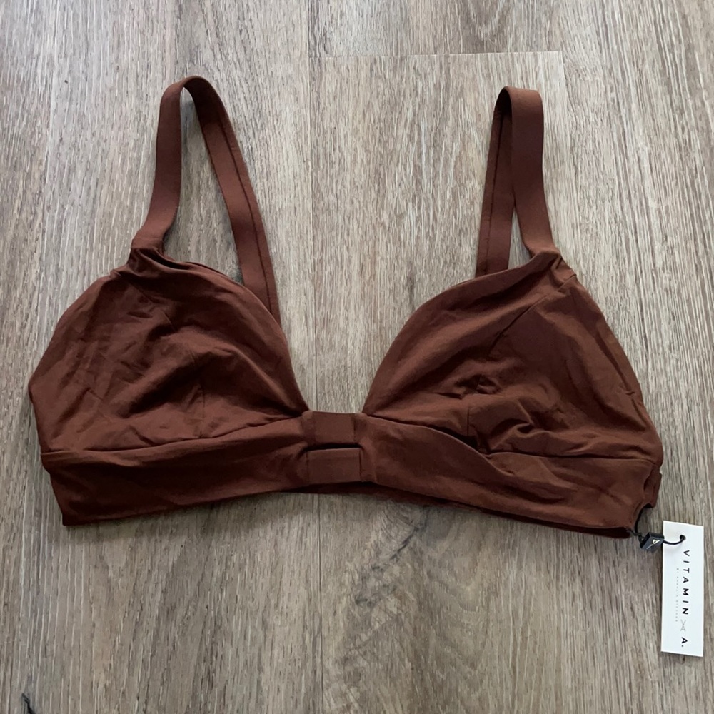 Vitamin A Brown Bikini Top Size 14 DD